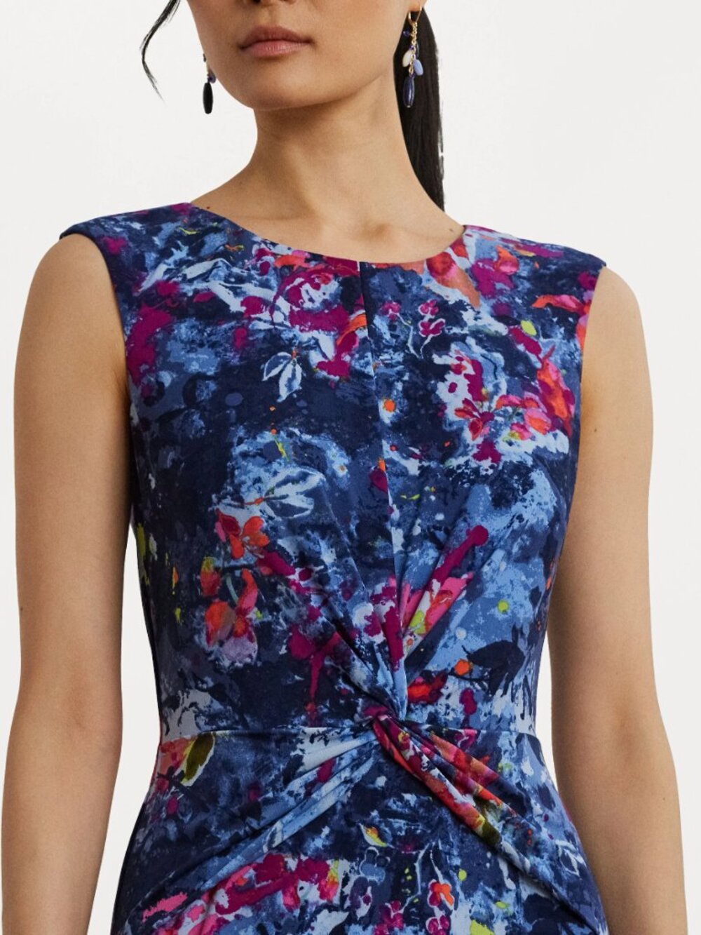 Lauren Womens Print Twist-Front Jersey Dress. Sz: 16W - Picture 3 of 11